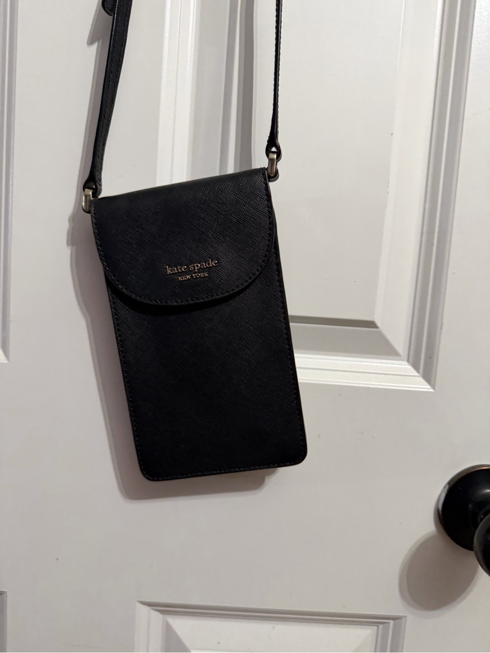 kate spade black saffiano leather phone crossbody